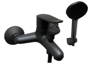 Monocomando ducha con transferencia negro mate Wico