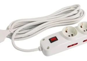 Alaregue 2 tomas shucko + 4 modulares con llave 3mts Conatel