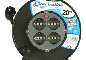 Enrollador 20m 3x1mm2 C/centro Móvil 4 Tomacorrientes Schuko