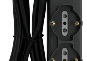 Alargue 3 Schuko + 6 Mod 3 En Linea - 3mt Color Negro